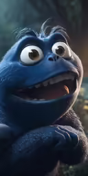 the character in monsters is looking angry while posing for a picture