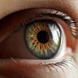 the iris of a human eye close up