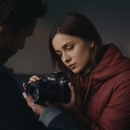 a man and woman taking a picture together