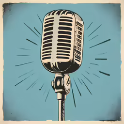 a close up of an old microphone with rays