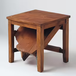 there is an unfinished wooden table on a white background