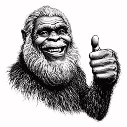 an image of a monkey holding his thumb up