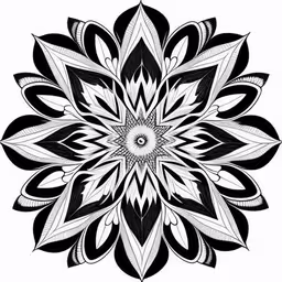 a black and white flower that is shown