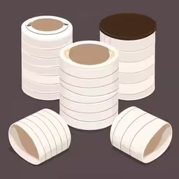 a set of several rolls of toilet paper on a grey surface,this is an illustration of rolls of paper,stacks of rolls of toilet paper stacked up on top of each other,white stacks of toilet paper with one large pile sitting on the floor,an illustration of several rolls of white and brown paper