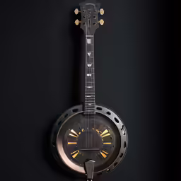 an intricate looking metal instrument on display against a black background