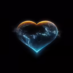 heart shaped with a space view and stars