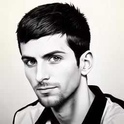 a black and white photograph of a man