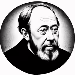 a man with a beard and glasses in black and white