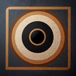 an abstract design with circles and a square in the middle