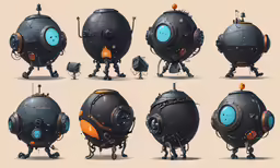 a bunch of different types of robot equipment
