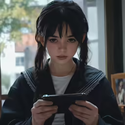 an image of a girl holding a cell phone