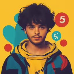 the young man has many numbers on his jacket