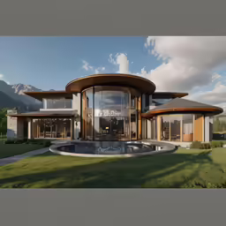 the building is very big and has glass doors