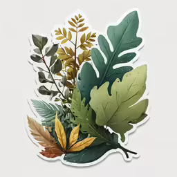 an illustration of a bunch of different leaves