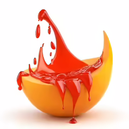 orange fruit with red liquid flowing out