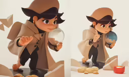 the images show a little boy with some kind of thing