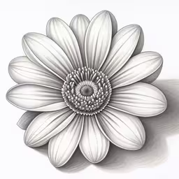 a drawing of a flower with large petals