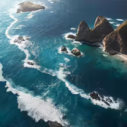 a beach with rock formations and a body of water
