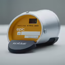an automatic camera sitting on top of the table