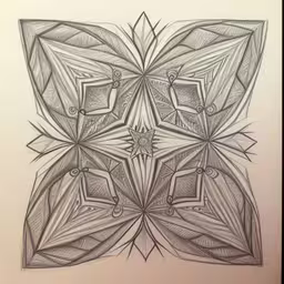 this drawing depicts an ornate, geometric piece of art