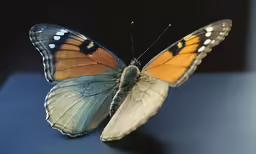 the butterfly is sitting on the table alone