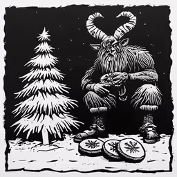 an image of the yet of a horned troll that appears to be by itself