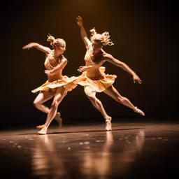 two dancers in dance pose on the floor