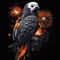 a bird with orange and black feathers is shown