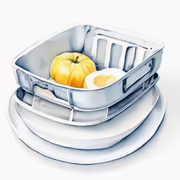 the two dishes have an orange in them
