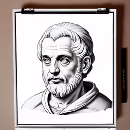 a drawing of a man wearing a beard