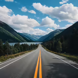 the view of an empty highway on a cloudy day