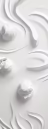 abstract white swirling and swirling objects