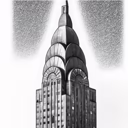the top of the building has a sun behind it