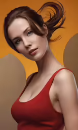 woman with a top knot up into a ponytail