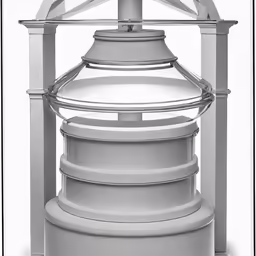 a lighthouse made out of concrete and metal