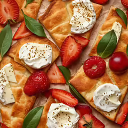 an elaborate dessert with strawberries and strawberries on top