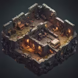 some sort of small building on a large stone