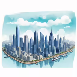 a view of a big city in a big city