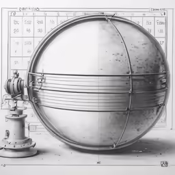 a drawing of an object next to a fire hydrant