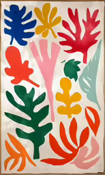 a picture of a pattern made of colored leafs