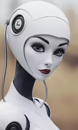 a woman with a futuristic head and face