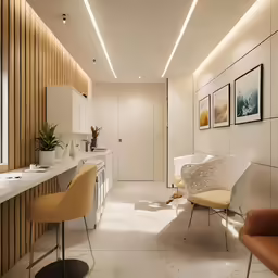 a living room with several chairs sitting next to each other