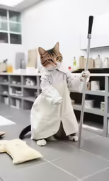a cat dressed up as an old wizard