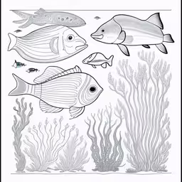 an image of fish and algae on the ocean floor