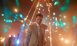 the man is dressed in a suit and tie