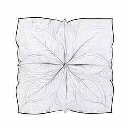 a drawing of a leaf on white paper