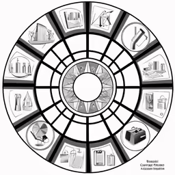 an image of various items in a circular pattern