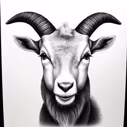 an animal with horns is shown against a white background