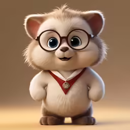 an animated animal with glasses and a shirt