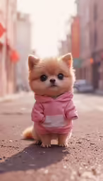 a small chihuahua dog in a pink sweater